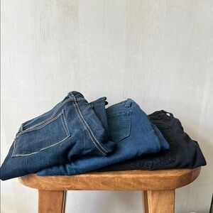 Blue and Black Denim Jeans